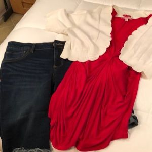 Red Cotton Top with twist knot✨